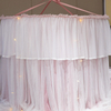 Luxus-Rosa-Spitze-LED-Leuchten, König, Queen-Size, Kuppelbett, Baldachin, Prinzessin, Schlafzimmer, hängende Moskitonetze