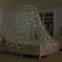 Best Sales Beliebte runde Moskitonetze Bed Canopy mit fluoreszierenden Sternen