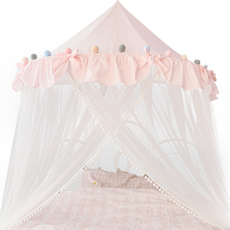 2020 New Style muss nicht installiert werden Kuppel Zelt Bett Vorhang Indoor Home Princess Bett Baldachin Moskitonetz für Mädchen Kinderbett