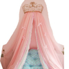 Kronen-Bettvorhang Prinzessin Nordic Retro Double Quaste European Dekorativer Betthintergrund Moskitonetze