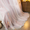 Luxus-Rosa-Spitze-LED-Leuchten, König, Queen-Size, Kuppelbett, Baldachin, Prinzessin, Schlafzimmer, hängende Moskitonetze
