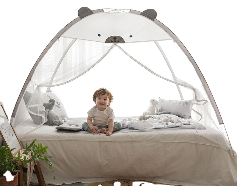 Pop-Up-Moskitonetz, süßes Bären-Babybett mit Netz, einfach einzurichten