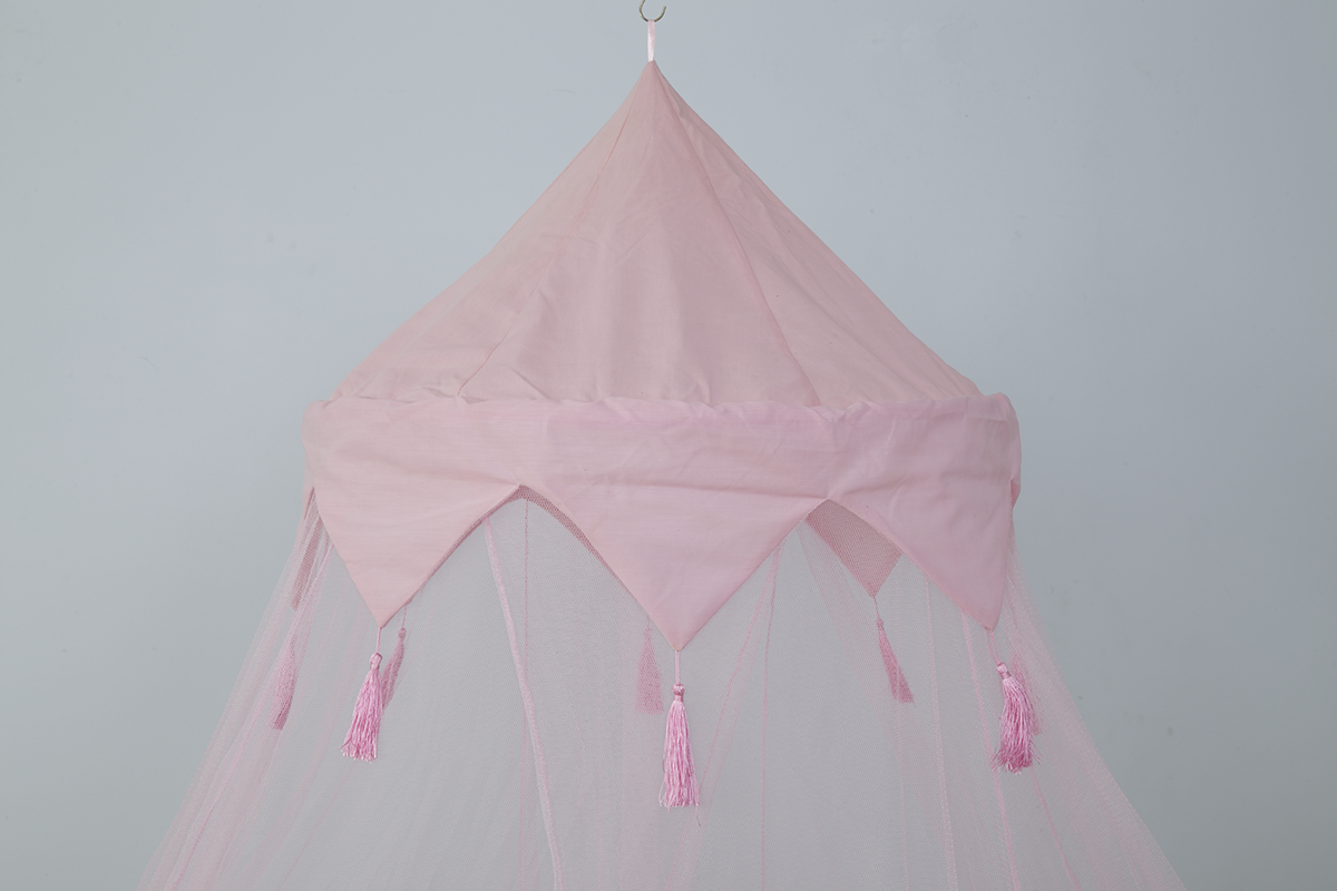 Schönes Design Baby schlafen rund Quaste Bett Moskito Baldachin Netting