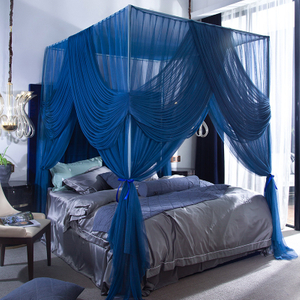 Luxuriöses Schlafzimmer im europäischen Stil, blau, King-Queen-Size, rechteckig, zum Aufhängen, Moskitonetz