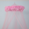 Pink Feather Lace dekorative Kuppel Baldachin Sheer Mesh Baldachin atmungsaktiv und bequem Krippe Babys Moskitonetz Mädchen Favorit