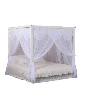 Neues Design, Polyester, weißes Moskitonetz, quadratisch, Betthimmel für Doppelbett