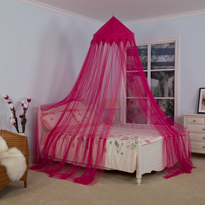 Beliebte Rote Rose Farbe Krone Betthimmel Mädchen Feen Moskitonetze für Doppelbett