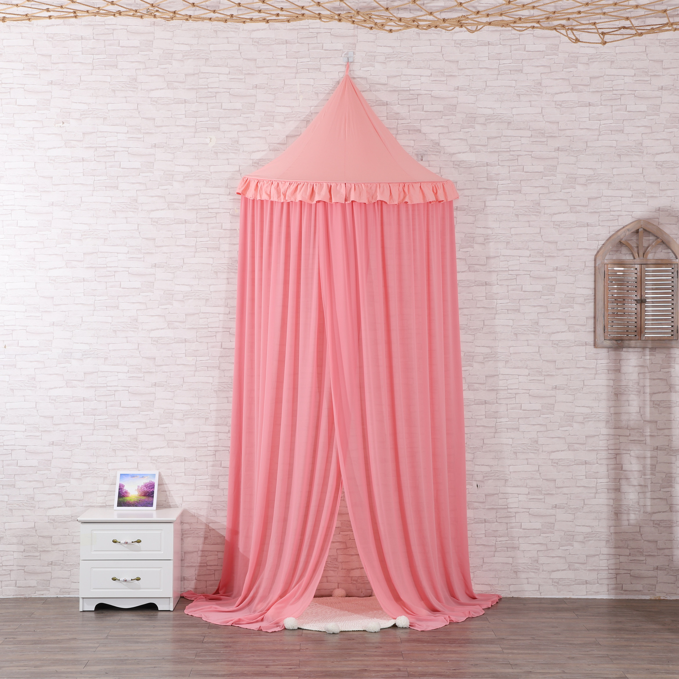 Bequeme rosafarbene Prinzessin-Blumen-Dekor-Kind-Spiel-Spielzeug-Zelt-hängende Bett-Überdachungen für Mädchen