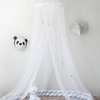 Indoor-Babybett-Baldachin-Sternen-Dekoration, weißes durchsichtiges Netz, Kinder-Bettvorhang, Moskitonetz