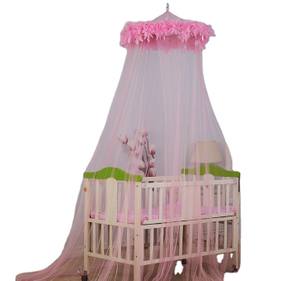 Pink Feather Lace Dekorative Dome Baldachin Sheer Mesh Baldachin Atmungsaktiv und bequem Krippe Babys Moskitonetz Mädchen Favorit